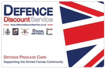 defence privilege discount card accepted here