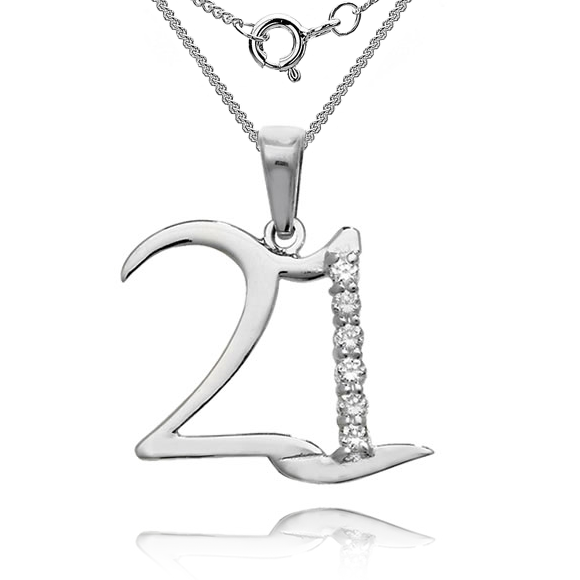 21st Birthday 925 Sterling Silver Necklace