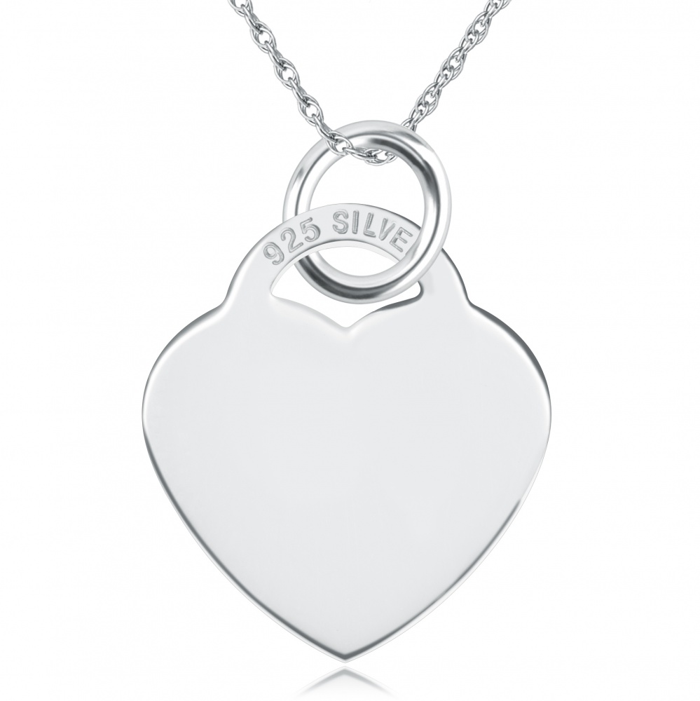 Heart Shaped Sterling Silver Necklace (can be personalised)