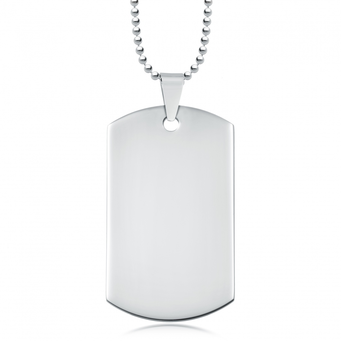 Single Stainless Steel Dog Tag with Ball Chain (can be personalised)