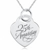25th Anniversary Necklace, Personalised, Sterling Silver, Wedding