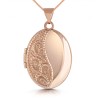 Oval Embossed Locket, 9ct Rose Gold, Personalised / Engraved