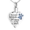 No Longer By My Side, but Forever in My Heart Ashes Cremation Locket Necklace, Blue Crystals