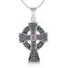 Amethyst Celtic Cross, Personalised, Sterling Silver