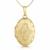 Antique Style Pattern Locket, Personalised, 9ct Yellow Gold