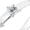 Double Teddy Bear Babies Bangle, Personalised, 925 Sterling Silver