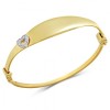 Baby Bangle, 9ct Gold with Heart, Personalised, Hallmarked