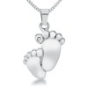Baby Feet Cremation Ashes Necklace, with Personalised Engraving