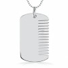 Beard Comb Dog Tag, Personalised, Sterling Silver