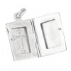 Book Locket with Embossed Cross Sterling Silver (can be personalised)