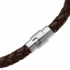 Mens ID Bracelet, Brown Leather & Stainless Steel GP Screws (can be personalised)