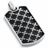 Cross Pattern Dog Tag, Personalised, Stainless Steel