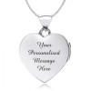 Diamond Heart 9ct White Gold Locket, Personalised / Engraved