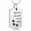 Dogs Leave Paw Prints, Ashes Dog Tag, Personalised, Necklace