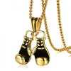 Double Golden Boxing Gloves Necklace, with Personalised Engraving