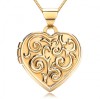 Embossed Scroll Locket, Personalised, 9ct Gold, Heart