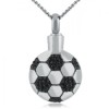Football Cremation Necklace, Personalised, Stainless Steel