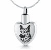 German Shepherd/Alsatian Ashes Necklace, Personalised, Stainless Steel Heart