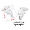 Graduation Cap Cufflinks, 925 Sterling Silver, Can be Personalised