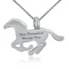 Horse Cremation Necklace, Personalised, Stainless Steel