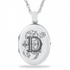 Initial/Letter D Sterling Silver 2 Photo Locket (can be personalised)