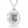 Initial/Letter E Sterling Silver 2 Photo Locket (can be personalised)