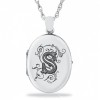 Initial/Letter S Sterling Silver 2 Photo Locket (can be personalised)