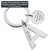 Initial/Letter Keyring A-Z, Personalised, Sterling Silver, Hallmarked