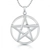 Large Pentagram Necklace, Sterling Silver