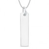 Long Plain Dog Tag Necklace, Sterling Silver (Engraving Available)