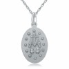 Miraculous Medal Necklace, Sterling Silver, Antique Finish