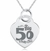 50th Oh-No the Big 50, Heart Shaped Sterling Silver Necklace (can be personalised)
