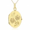 Daisy Locket, 9ct Yellow Gold, Personalised / Engraved