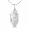 Oval Locket Half Engraved Sterling Silver (can be personalised)