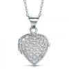 Cubic Zirconia Heart Locket, with Personalised Engraving, J*Jaz 925 Sterling Silver