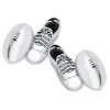 Rugby Ball & Boot Sterling Silver Cufflinks (can be personalised)
