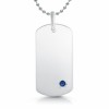 Sapphire & Sterling Silver Hallmarked Dog Tag (can be personalised)