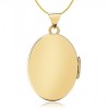 Scallop Border Oval Locket, 9ct Yellow Gold, Personalised/ Engraved