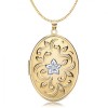 Large Flower/Scroll 9ct Yellow Gold Locket Personalised/ Engraved