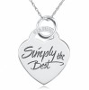 Simply the Best Heart Necklace/ Pendant - 925 Sterling Silver Personalised