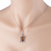Tortoise Necklace, Cognac Amber & Sterling Silver