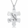 You Complete Me Jigsaw Necklace, Personalised, 925 Sterling Silver