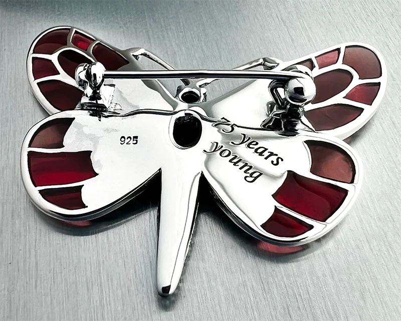 brooch with example engraving sterling silver