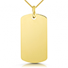 9ct yellow dog tag necklace personalised