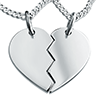 sterling silver split heart necklace personalised