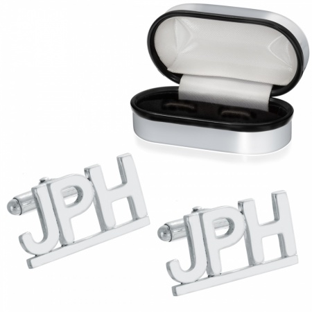 3 Initial/Letter Monogram Sterling Silver Cufflinks (can be personalised)