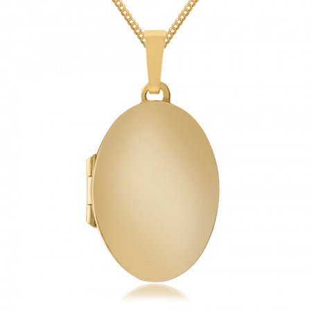 Oval 9ct Yellow Gold Locket, Personalised / Engraved
