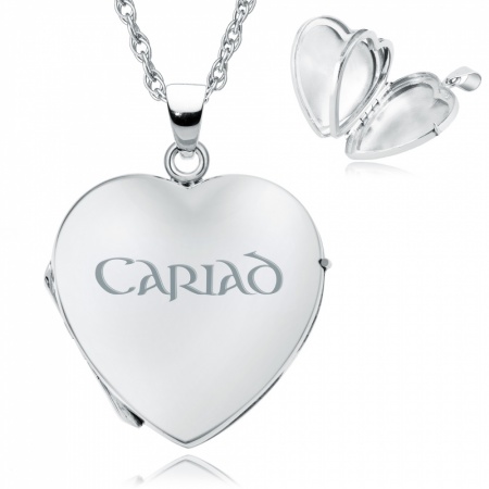 Cariad Sterling Silver 4-photo Heart Locket Necklace (can be personalised)