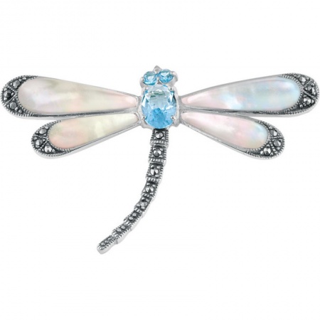 Dragonfly Brooch, Mother of Pearl & Sterling Silver