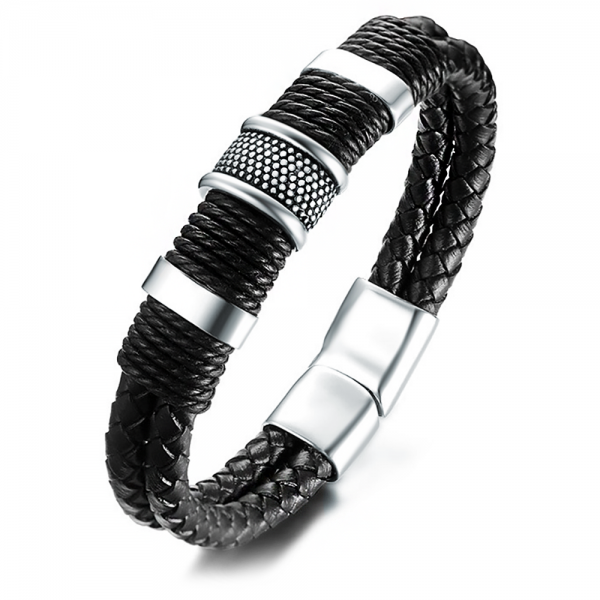 Personalised Leather Wrap Around Bracelet, Men & Women, Engraved, Designer Style